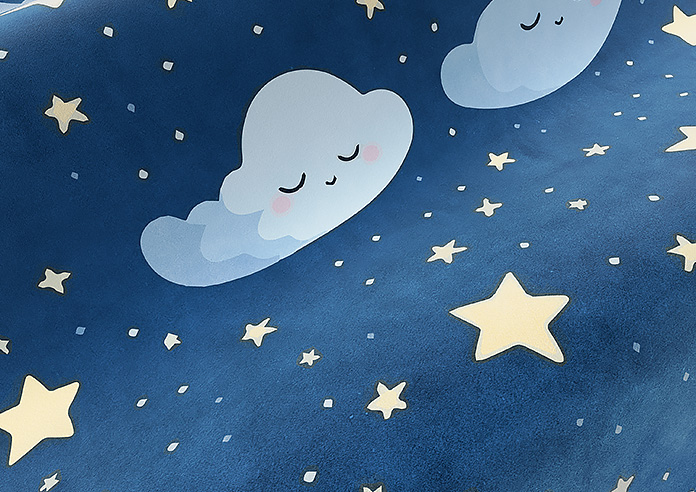 Starry Night, Blue Sighs - Motorised Roman Blind - Image 4